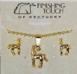 The Finishing Touch - Pony Necklace & Earring Set (Gold)