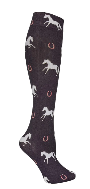 AWST Int'l "Lila" Large Horses and Horseshoes Socks