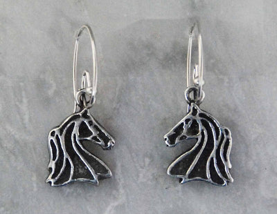 The Finishing Touch - French Wire Horse Head Earrings HER3442