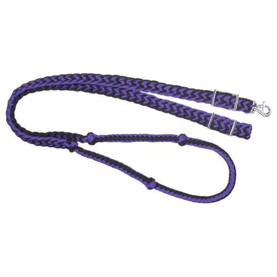 Tough 1 - Deluxe Knotted Cord Roping Reins With Snap (Multiple Colors Available)