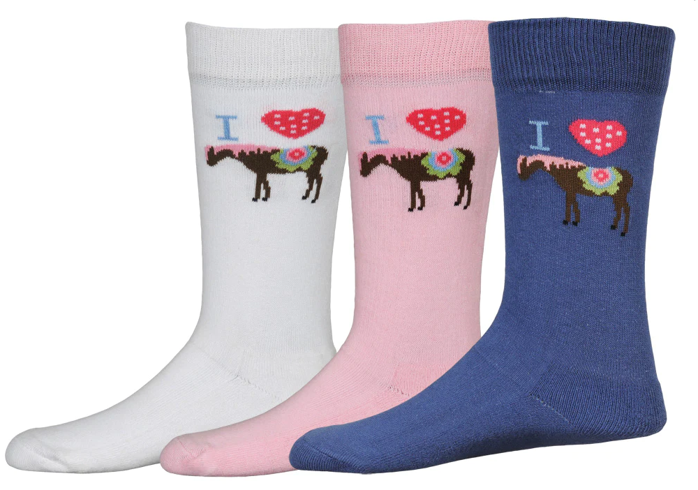 Tuffrider - I ❤️  Pony Ankle Socks (Multiple Colors Available)