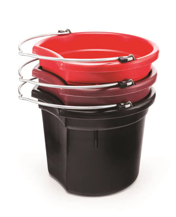 K & D Equestrian Platinum Bucket Deluxe Flat Back (20qt) BEST IN THE INDUSTRY! (Multiple Colors Available)